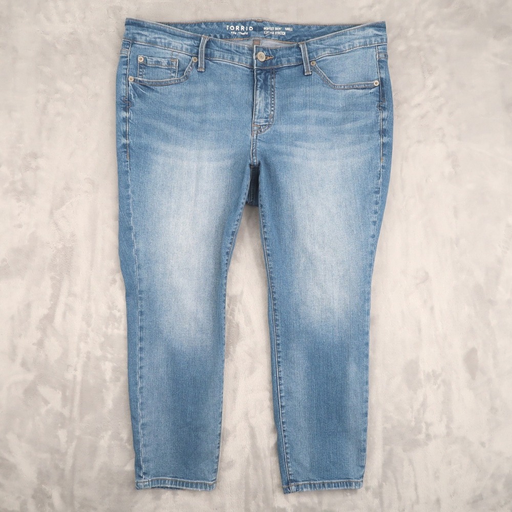Torrid Perfect Skinny Jeans Womens 16S Fits 37x25 Blue Ankle Vintage Stretch